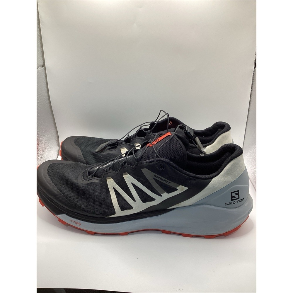 Salomon Trail Running Shoes Men 14 Black Sense Ride 4 417266 Contagrip Ortholite